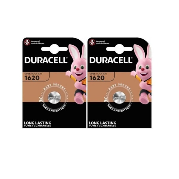 2 Duracell CR1620 batterier -