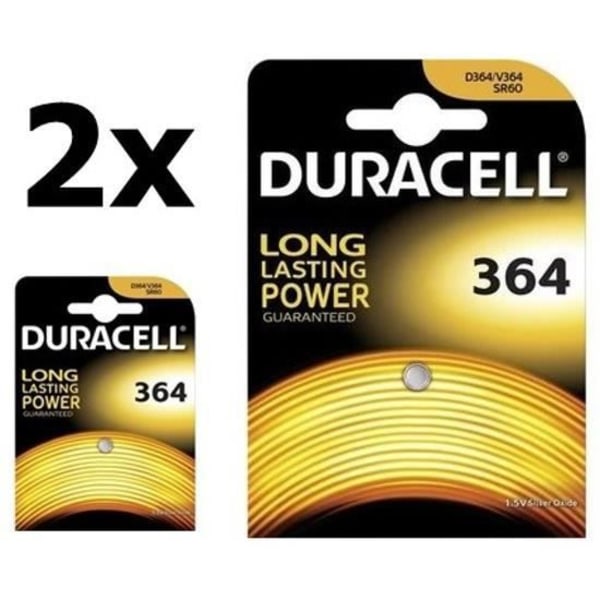 2 st - Duracell 364-363, V364, 363, D364, D363, G1, SR621SW, SR621SW, SR60, 1,5V knappcellsbatteri