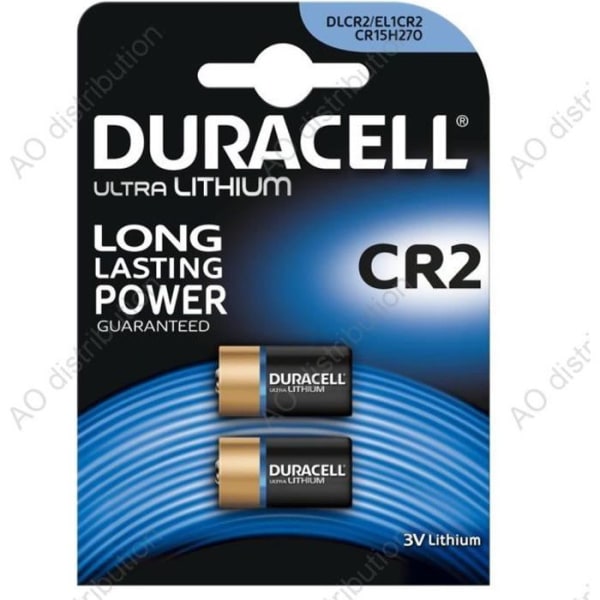 2 st CR2 DL1620 Lithium Duracell 3V fotobatterier