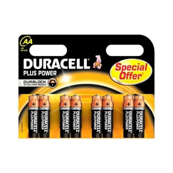 Elektronik Batterier Vackra alkaliska batterier duracell plus power durlr6p8b lr6 aa 1,5v (8 st)