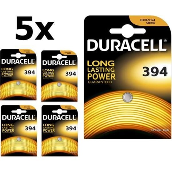 5 delar - Duracell D394 SR936SW 1,5V knappcellsbatteri