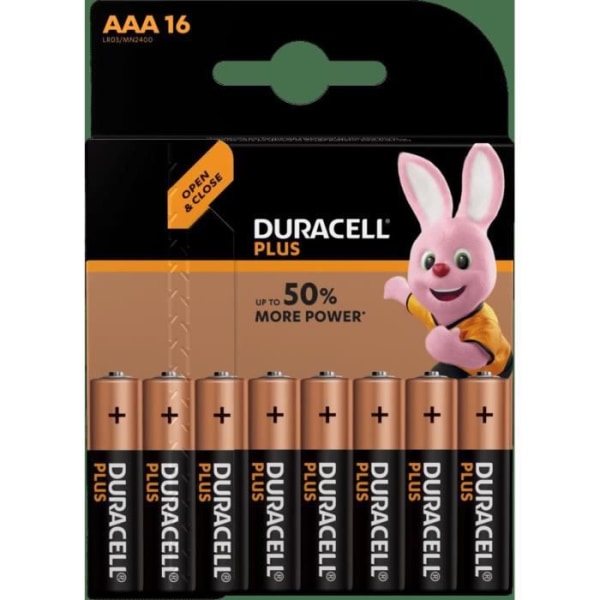 Duracell AAA Plus Power Alkaline Batterier 16 st