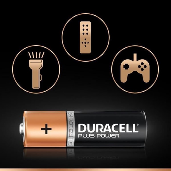 Alkaliska batterier AA LR6 Duracell Plus Power med 12 st