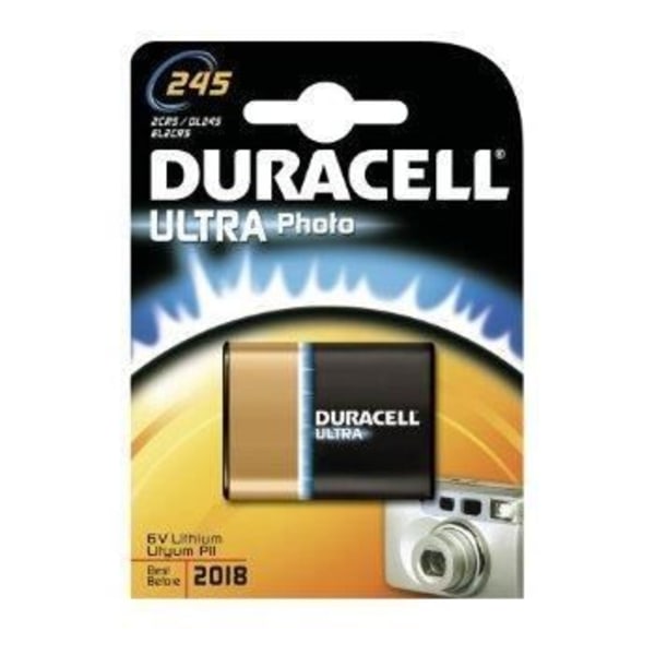 2 X Duracell - Speciellt litiumbatteri för kameror - 245 B1 Ultra x1 (motsvarande 2CR5, KL2CR5, 2CR5M, 2CR5R)
