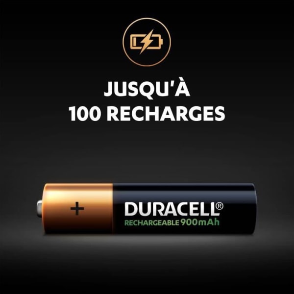 DURACELL uppladdningsbart ultrauppladdningsbart batteri typ LR03 / AAA 900 mAh Paket med 4