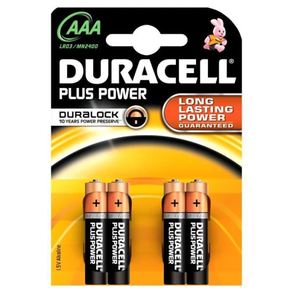 Duracell Plus Power, Alkalisk, Cylindrisk, 1,5 V, AAA, Svart, Orange