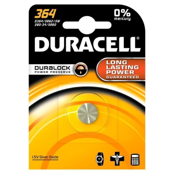 Duracell 364, Silveroxid (S), Knappcell, 1,5 V, 1 st, SR60