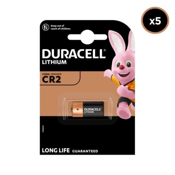 5 Duracell Lithium CR2-batterier