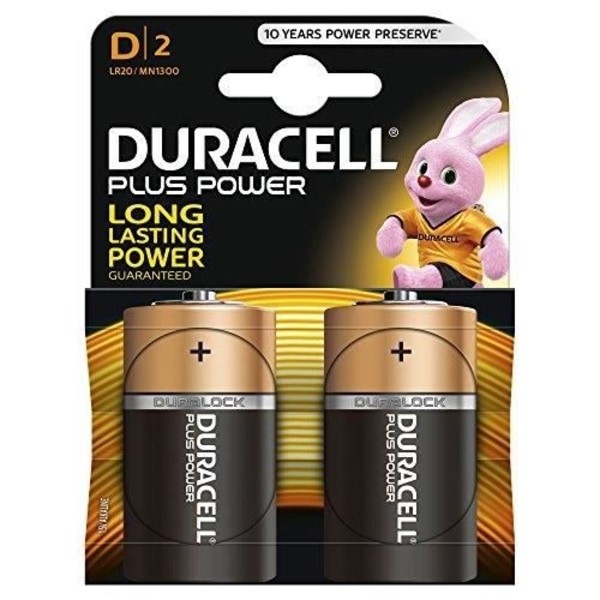 Duracell Batteri duralock plus power LR20 x2