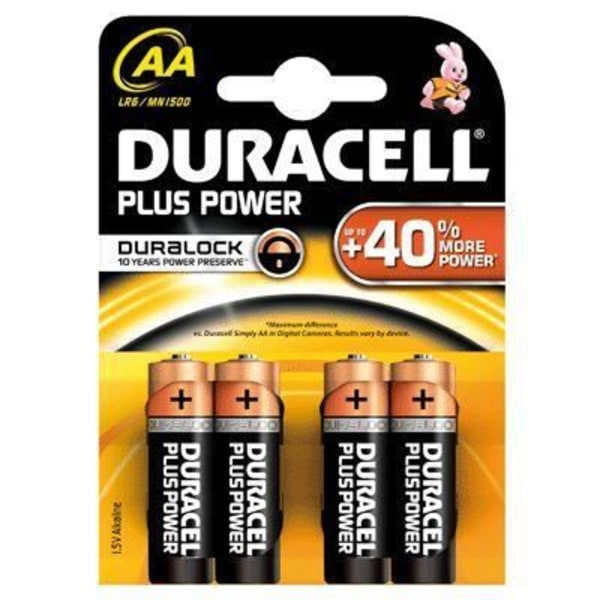 4 Duracell Plus Power LR6/AA alkaliska batterier (1...