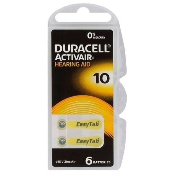 6 DURACELL ACTIVAIR 10 batterier