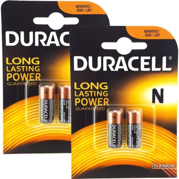 4 x Duracell MN9100 1,5V alkaliskt batteri LR1 E90 KN