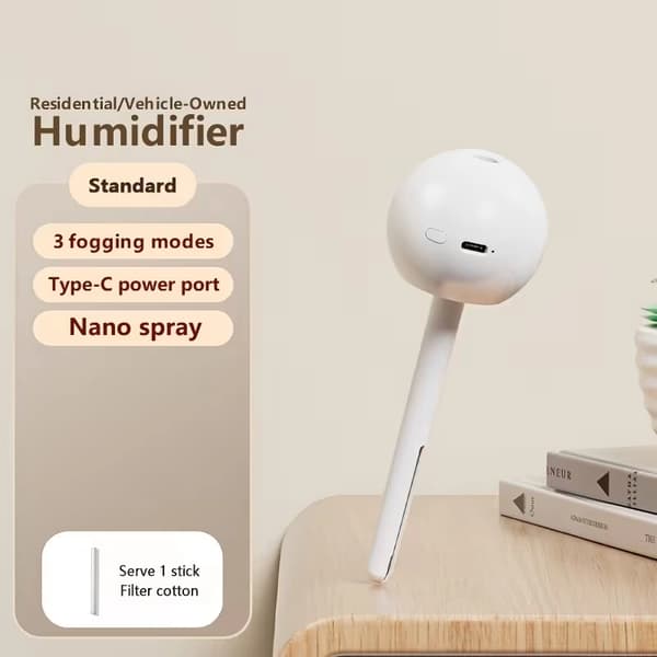 USB Humidifier with Dual Spray & Aroma – Large Capacity, Quiet Aroma Diffuser for Home & Office