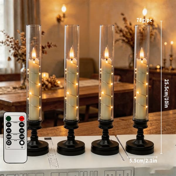 Fjernbetjent LED-lys - Flammefrit Ambient Sort til Bryllup Romantisk Festindretning Black With remote control