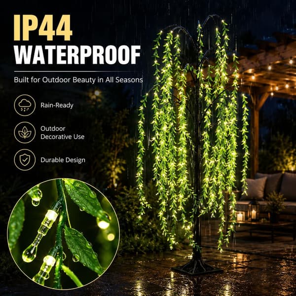 LED Willow Tree Floor Lamp with Luminous Branches, Warm White USB Lighting, 1.2/1.5/1.8 m, Decorative for Home and Party 1.2m