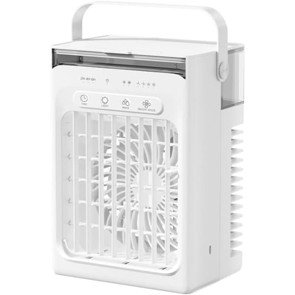 Stille skrivebordsventilator, bærbar USB-køleventilator med 4 hastighedsindstillinger til hjemmet og studenterkollegiet White