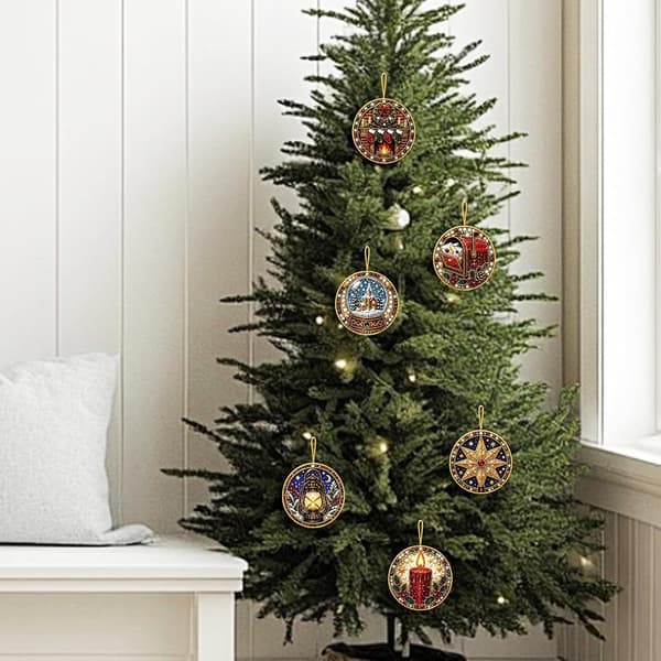 Juleperle 6-pak DIY diamantsæt til voksne – julepynt, stil 6 Style 6