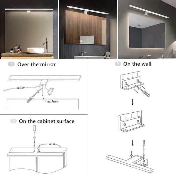 LED Mirror Light Bathroom 6W, 4000K Neutral White, Wall Lamp 30 cm