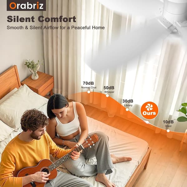 Ceiling fan with lamp 63/108 cm, 40 W, 5 ABS blades, remote control, 6 speeds, dimmable LED and quiet motor Black & Walnut 63cm