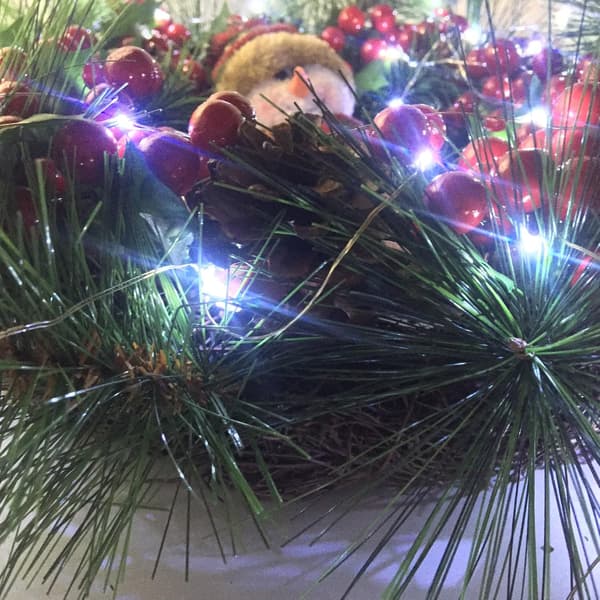20M Uppladdningsbar LED-slinga 2-pack - Kallvit Timer Glittrande för Jul Bröllop White 2 PC-20 meters