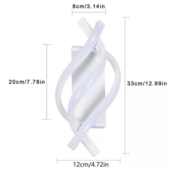 2-pack LED-vägglampor spiral, modern väggbelysning 6000K i aluminium