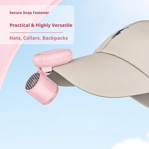2026 Mini Sammenfoldelig Hatteventilator med Klips USB Genopladelig 3-Hastigheds Håndfri Bærbar Ventilator til Rejser Udendørs Kontorbrug Black