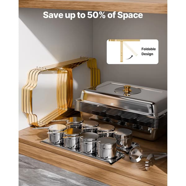 8Qt Buffet Chafer i rustfrit stål, 2-pak - Rektangulær madvarmer til fester 2 pcs