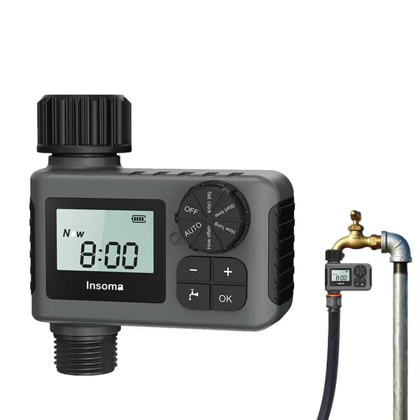 Smart Automatisk Vandtimer - LCD Programmerbar Havevandingscontroller, IPX5 Vejrbestandig Vandtimer