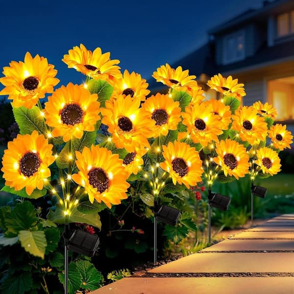 Solar Solros 1-pack - 6 gula LED Auto-On Vattentät Trädgård Gräsmatta Kvinnor Present Yellow 1 Pack