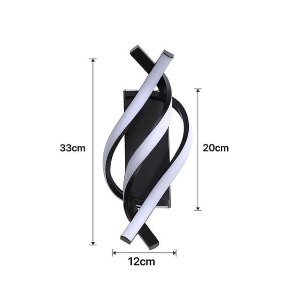 2-pack LED vägglampor spiral, modern inomhusbelysning 3000K aluminium