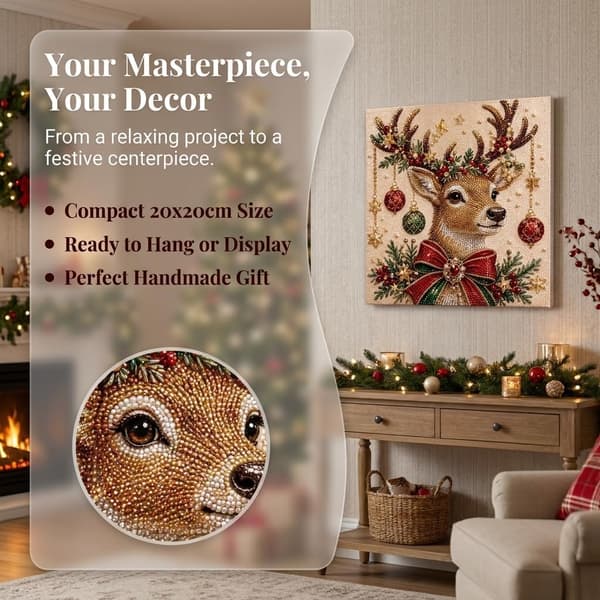 Jule-diamantperlesett DIY for voksne – juleveggkunst, stil 3 Style 3