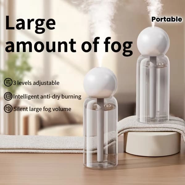 USB Humidifier with Dual Spray & Aroma – Large Capacity, Quiet Aroma Diffuser for Home & Office