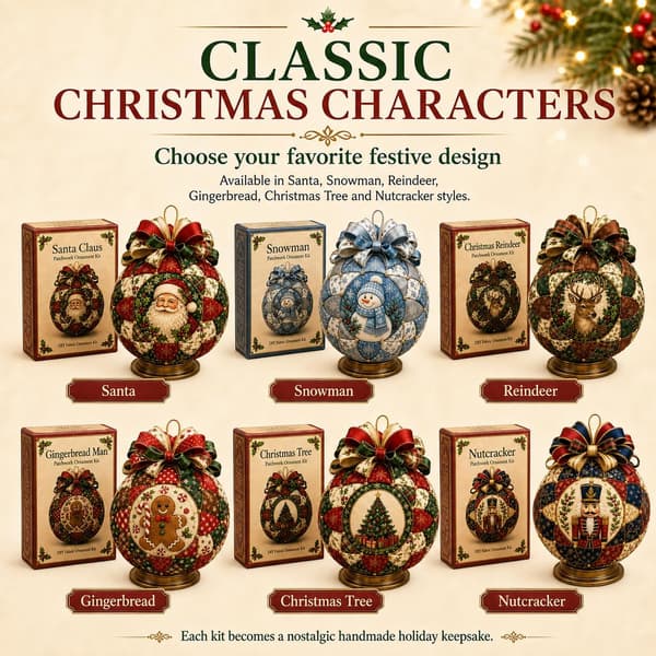Christmas Decoration DIY No-Sew, Patchwork with Fabric Beads and Ribbon, Creative Christmas Craft for Adults Nutcracker
