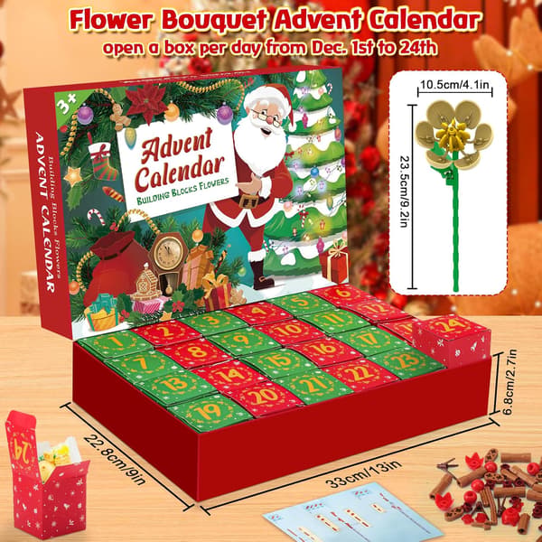 Adventskalender 2026 blommor – 24 dagar byggset, julnedräkning