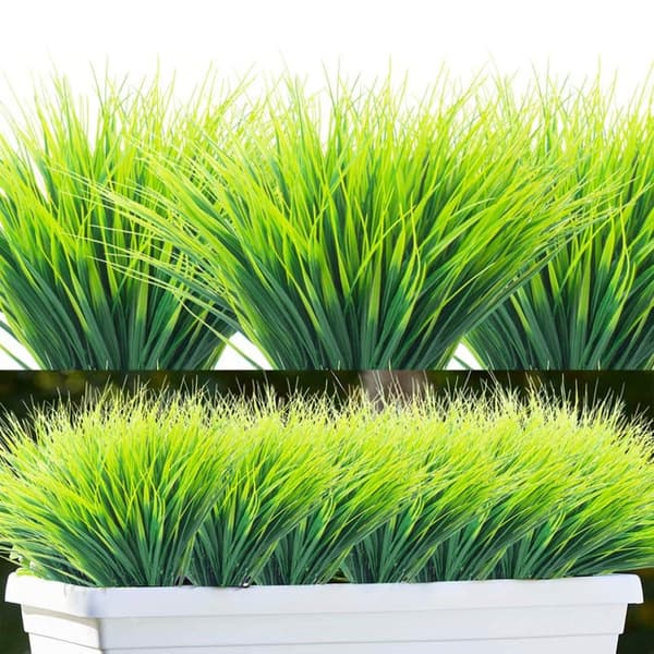 Artificial Grass 5-Pack, Decorative Plastic Plants for Garden and Balcony
