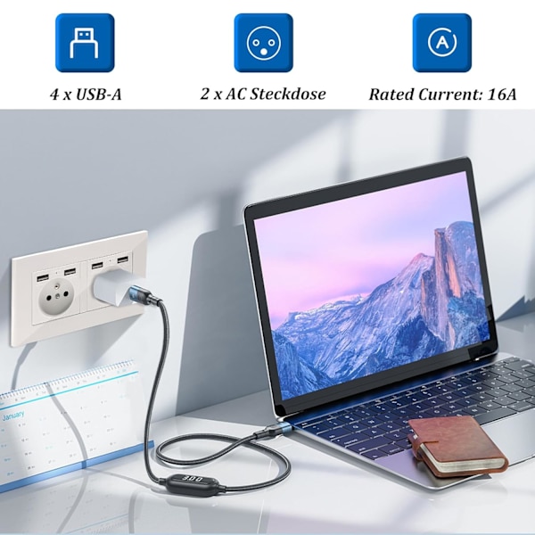 1/2 pcs Double USB Wall Socket – Flush-mounted 16A, 110–250V, Fast Charging for Home and Office 1pc