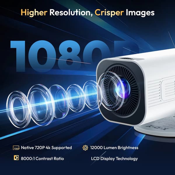 3 Pro 4K Mini Projektor - 300 ANSI Lumen, WiFi 6, Android til Udendørs Biograf