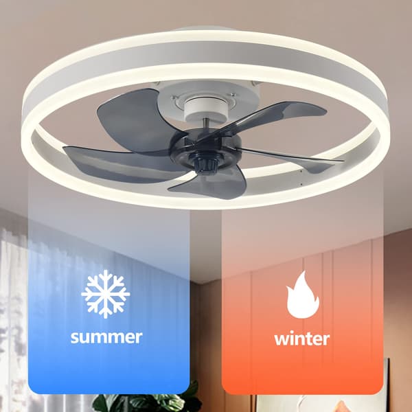 50 cm Smart Takfläkt med Belysning, Lågprofil Infälld Montering, Dimbar LED, APP- & Fjärrkontroll, Tyst Luftflöde, Timerfunktion Black 360° Rotation