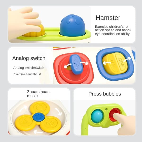 Activity Cube for Children 1+ Years, Montessori Toy with Multiple Functions for Fine Motor Skills and Learning Play