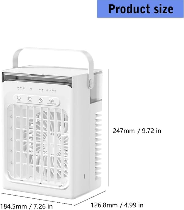 Stille skrivebordsventilator, bærbar USB-køleventilator med 4 hastighedsindstillinger til hjemmet og studenterkollegiet White