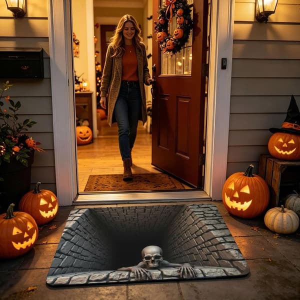 Halloween Illusion Matta 60x90cm - Spökskelett Golvdekoration 60*90cm