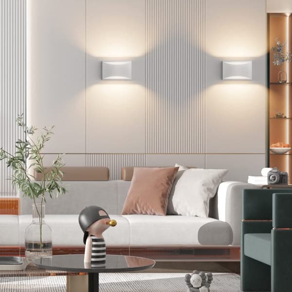 2-pack moderna LED vägglampor, 3000K varmvitt upp-och-ner belysning