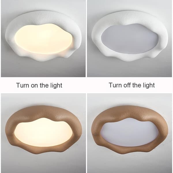 Vit molnformad LED-taklampa i harts - Ögonskydd Originaldesign för vardagsrum sovrum restaurang White