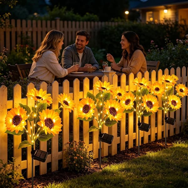 Solar Solros 1-pack - 6 gula LED Auto-On Vattentät Trädgård Gräsmatta Kvinnor Present Yellow 1 Pack