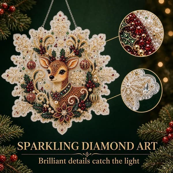Jul Diamantmålning 5D Kit S9 - DIY Kristall Hängande Prydnad Hantverk Style 9