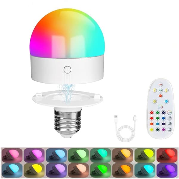 2-pack 5W uppladdningsbara hänglampor, fjärrkontroll, RGB LED utomhuslampor, hamprep 2 Pack