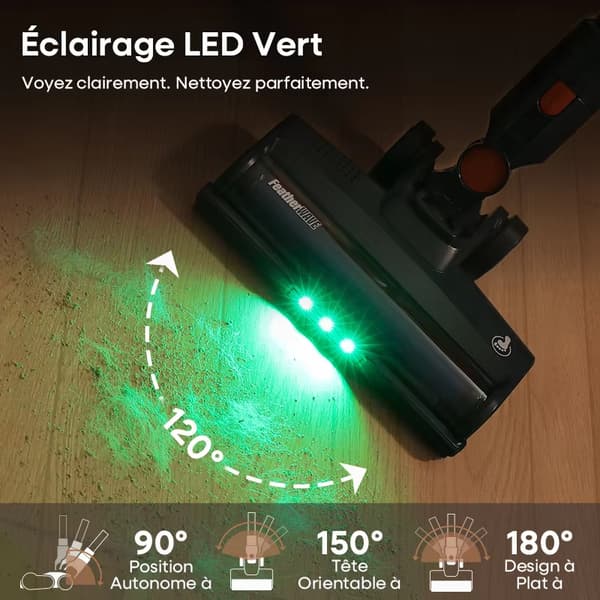 EV2 Trådløs Støvsuger - 55kPa 450W, LED Display til Hjemmetæpper