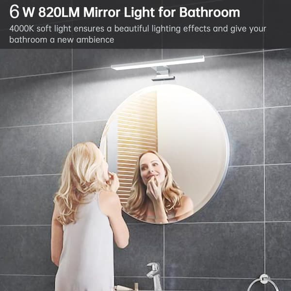 LED Mirror Light Bathroom 6W, 4000K Neutral White, Wall Lamp 30 cm