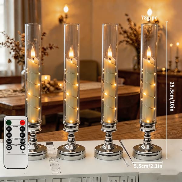 Fjärrstyrd LED-ljus – Flamfri Ambient Silver för Bröllop Romantisk Festinredning Silver With remote control