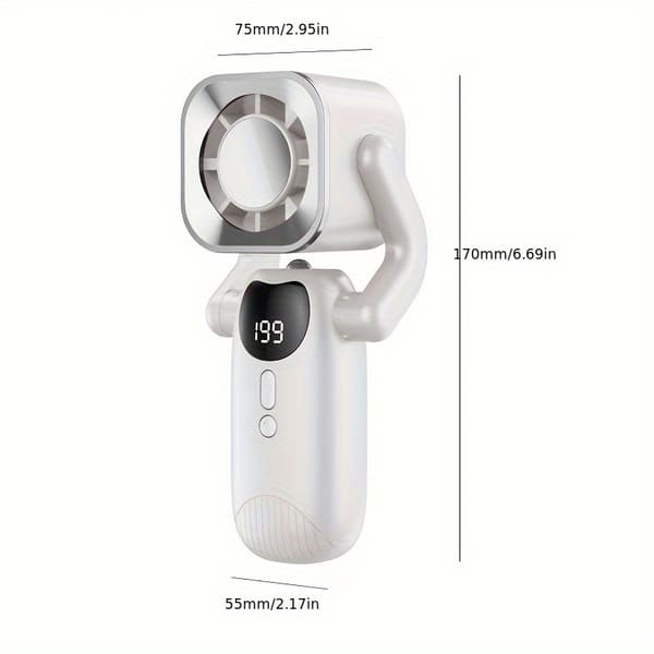 Digital Display Is-Kølende Sammenklappelig Ventilator 4000mAh Batteri USB Bærbar Ventilator til Rejser Camping Udendørs Arbejde Studenterbrug Grey